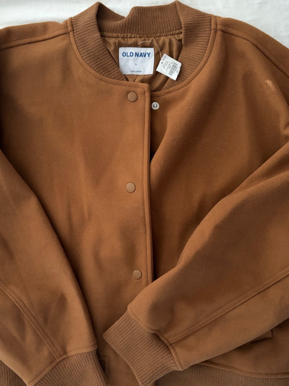 Lovely Never Worn Dark Camel Varsity Jacket - SZ L